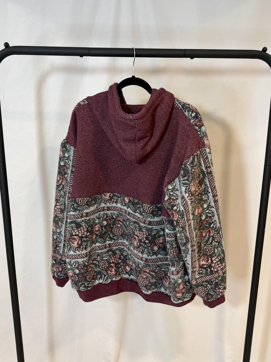 Purple Floral Hoodie